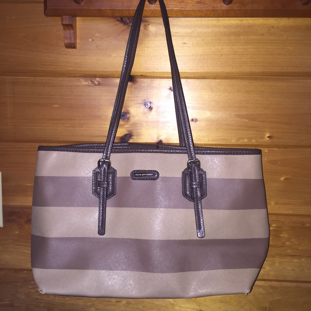 Dana Buchman bag, brown/tan stripe
